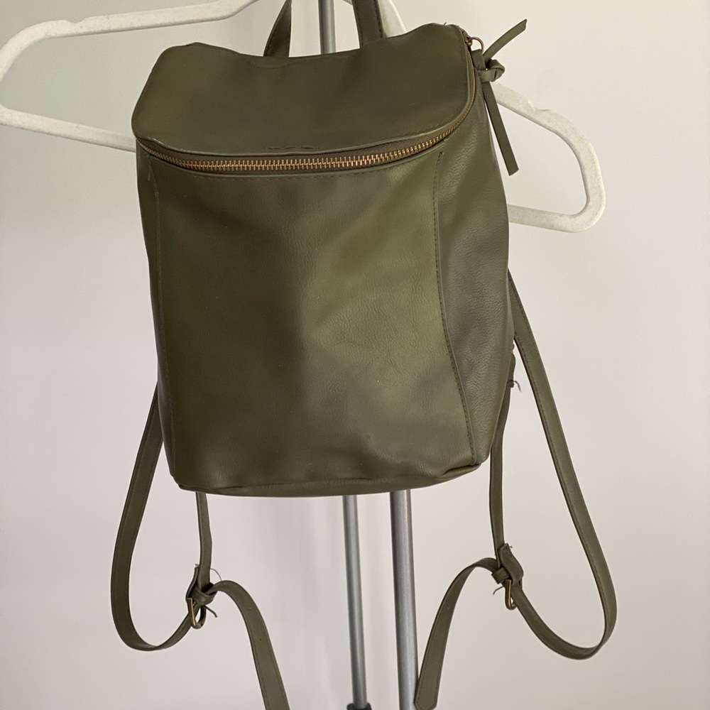 Green backpack purse